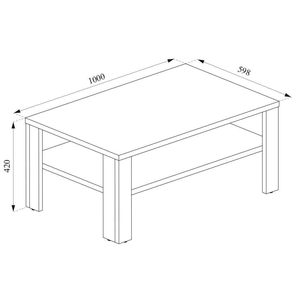 Vicco Tavolino da salotto Bianco 100 x 60 cm