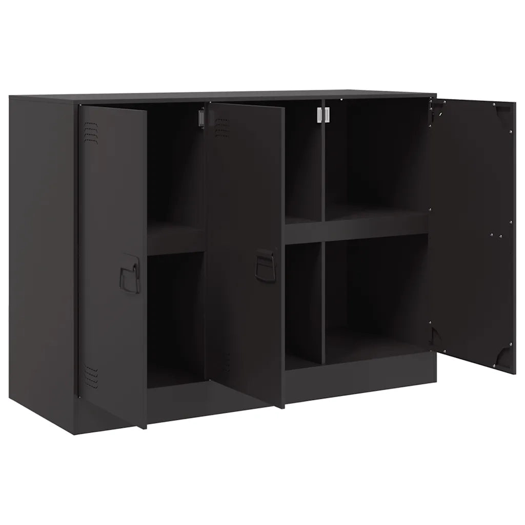 Credenza | Madia | Buffet da pranzo | Armadio da pranzo Nera 99x39x73 cm in Acciaio