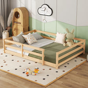 LETTO Montessori basso 140x200 cm Legno massello di pino Naturale