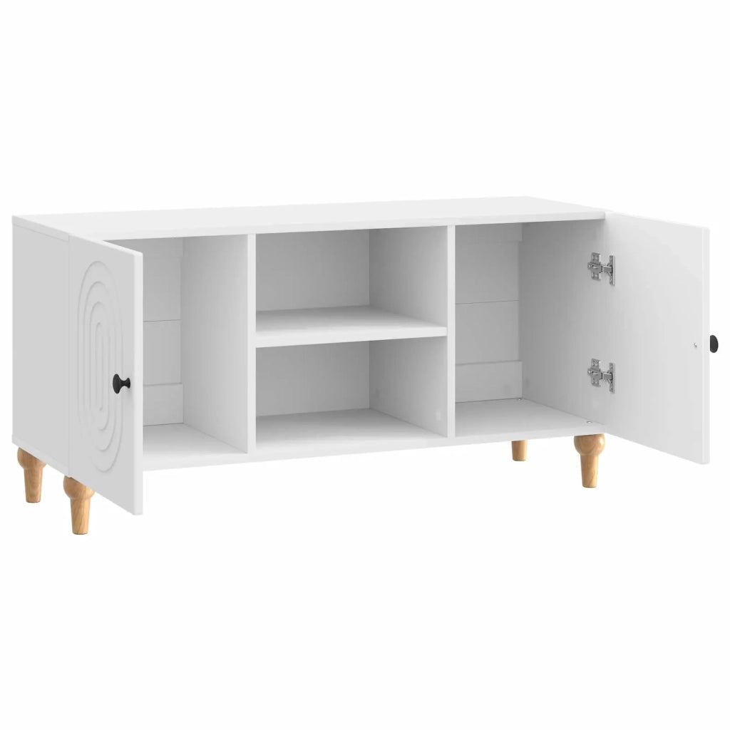 Mobile TV Bianco Lucido 102 x 34,5 x 50 cm Legno ingegnerizzato 894239