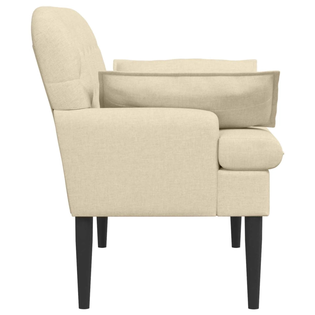 Loveseat con bottoni imbottiti Crema 111 x 68 x 80 cm Tessuto 42041803