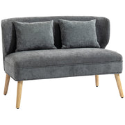 Divano 2 Posti con Braccioli ¨C Zephmum ¨C Grigio, Tessuto, 80x90x90