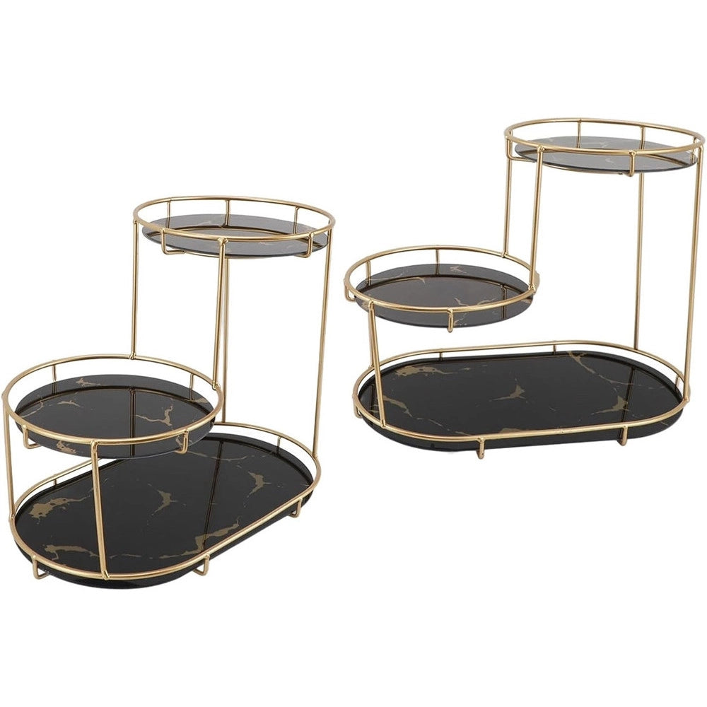 Trade Shop - Scaffale Per Trucco Per Cosmetici Profumi Cura Della Pelle Elegante Moderno Due Colori - Nero