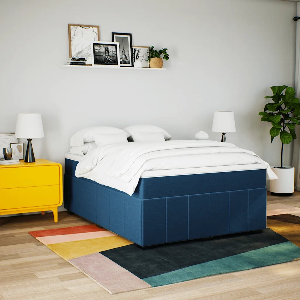 Giroletto a Molle con Materasso Blu 140x190 cm in Tessuto 3285476