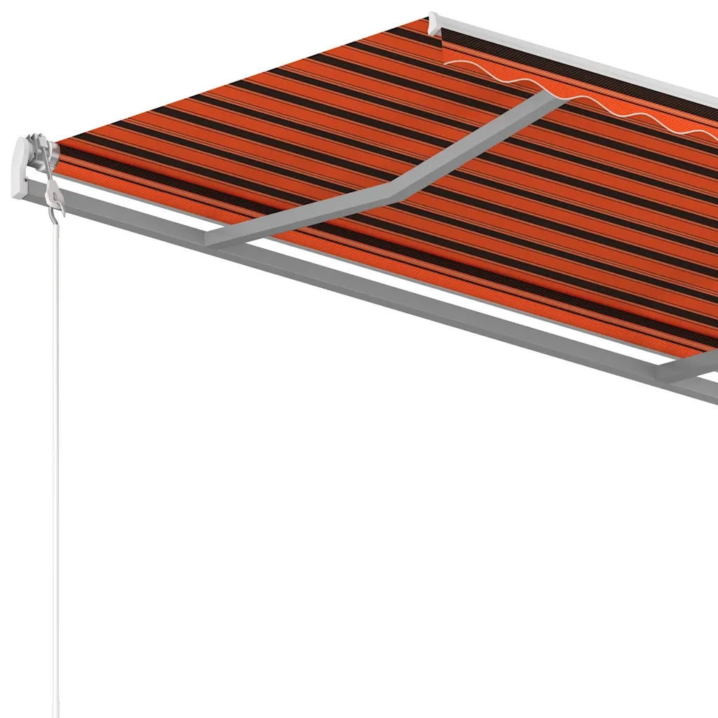 Tenda Retrattile Automatica con Pali 3,5x2,5m Arancio e Marrone 3069930