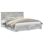 Letto matrimoniale | Letto per adulti | Struttura del letto con testiera Grigio cemento 180 x 200 cm