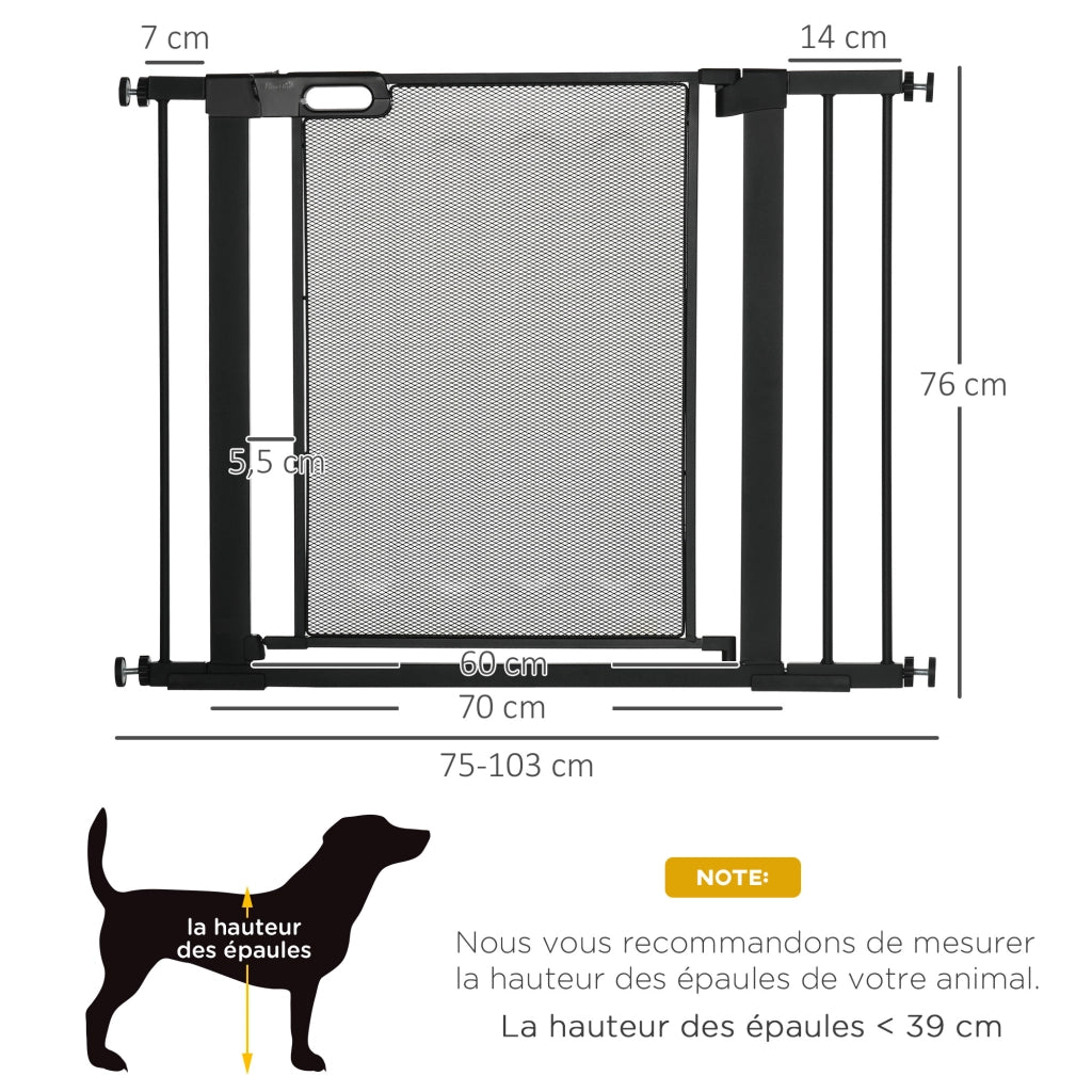 Barriera per Animali Domestici ¨C zephmum ¨C Nero 75-103 cm