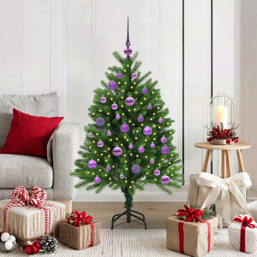 Albero di Natale | Decorazioni natalizie con 150 LED con supporto Verde 120 cm PE