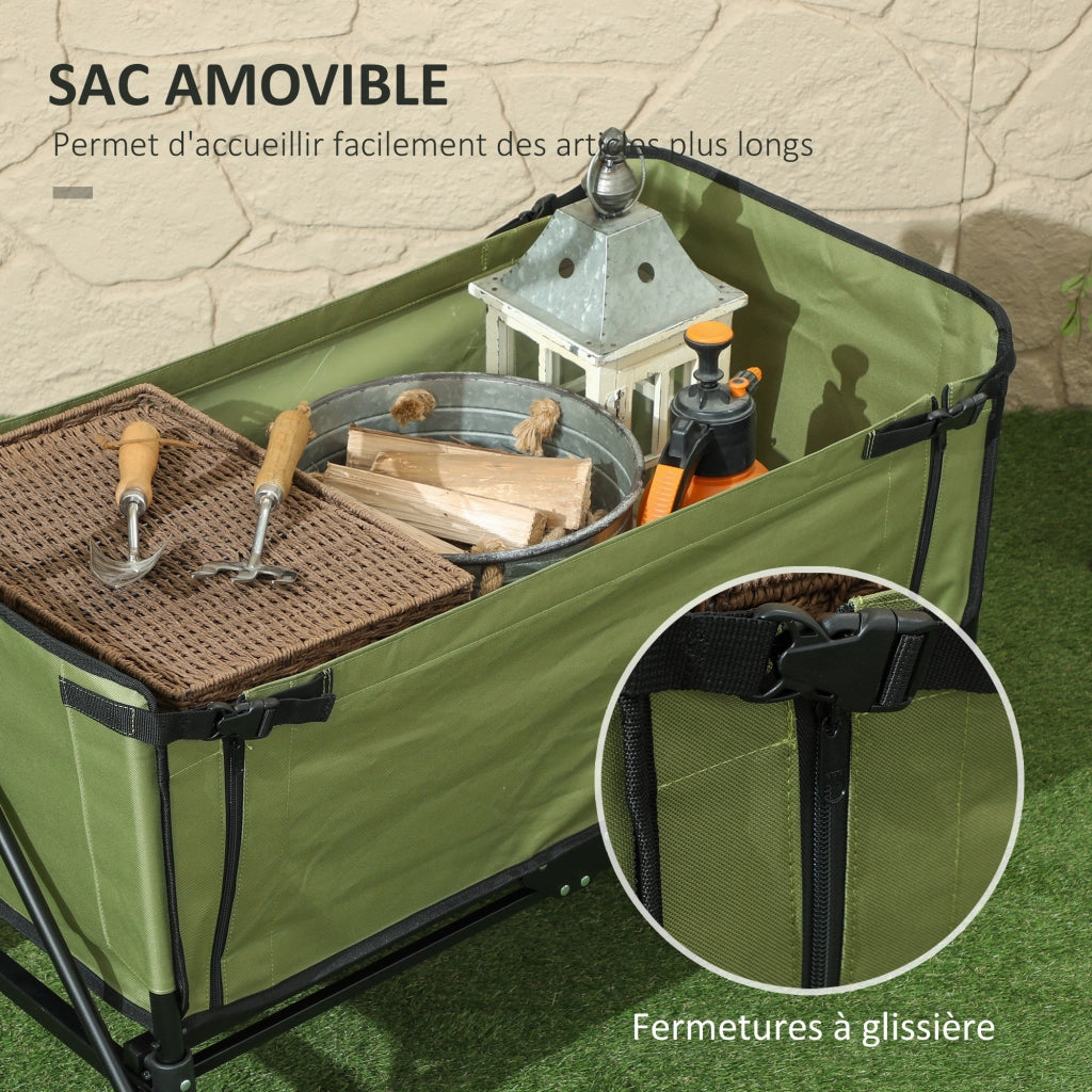 Carrello da giardino pieghevole ¨C Zephmum ¨C Nero 90x50x60 cm