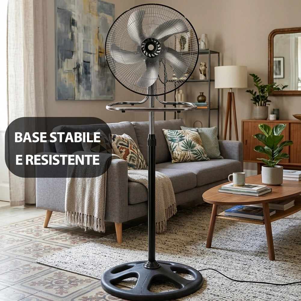 Ventilatore Manila 3in1 con Pale in Acciaio Testa Oscillante 3 Velocità 45x125cm