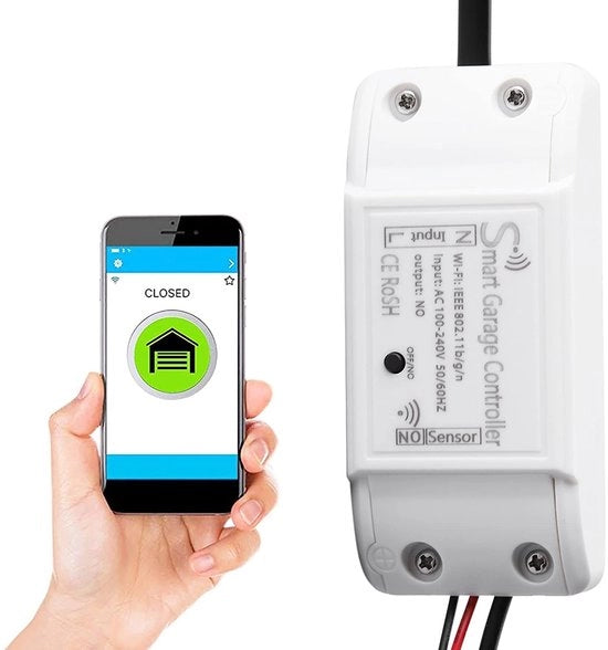 Apriporta Wi-Fi per Garage - Controllo Remoto - Bianco - Apriporta per Porta Garage - Controllo di Accesso - Adatto per l'UE