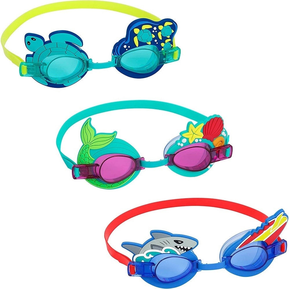 Trade Shop - Occhialini Nuoto Per Bambini 3+anni Cinturino Regolabile Design Assortiti 21080 -