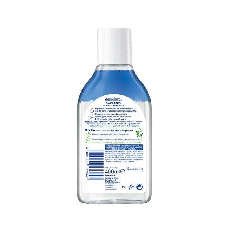 NIVEA ACQUA MICELLARE RIGENERANTE SIERO-INFUSA + 5% CON PANTENOLO E SQUALANE 400 ML