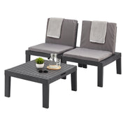 Salottino Outdoor Aixela, set Salotto da Esterno 2 Posti Made in Italy, Nero Antracite