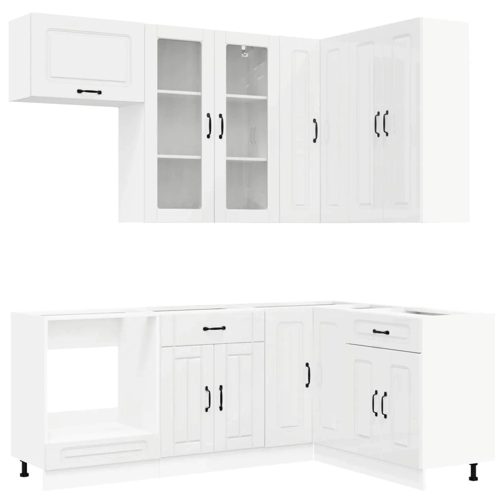 Unità Cucina KALMAR 8 pcs Bianco Lucido Legno ingegnerizzato 3438461