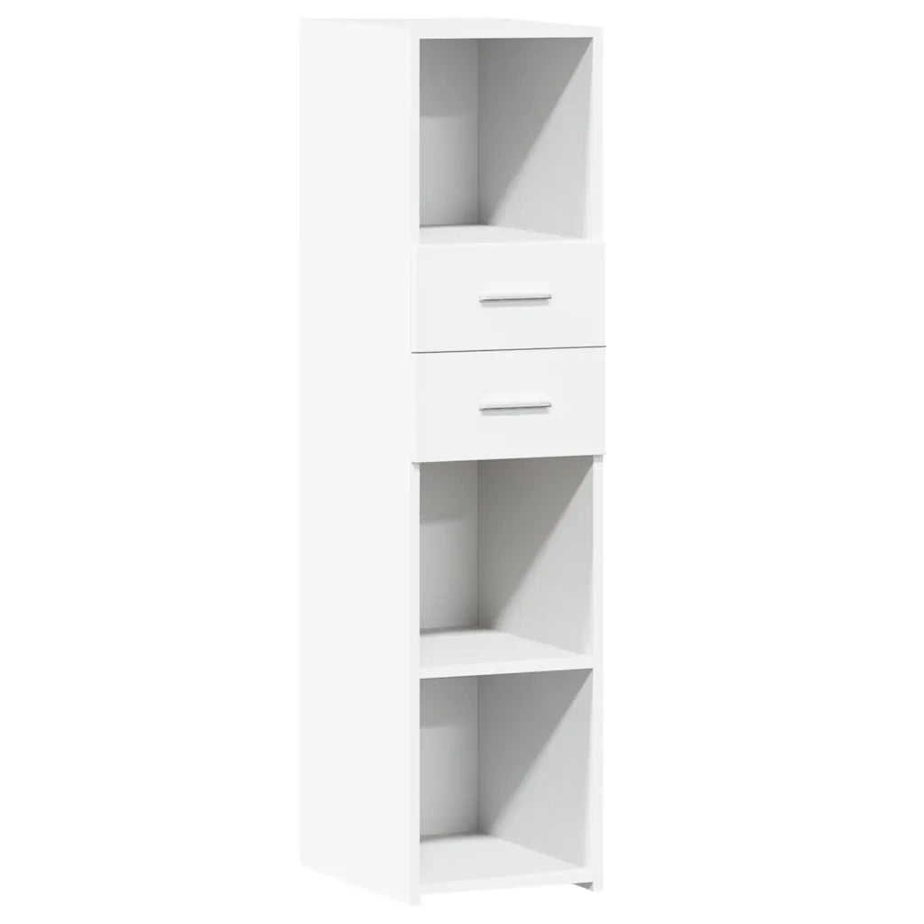 Credenza-Buffet-Armadio da cucina Bianca 30x42,5x124 cm in Legno Multistrato