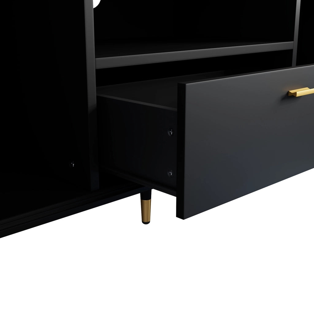 Mobile TV con 2 ante; 1 cassetto e passacavi - per soggiorno - in MDF - 170×36×54 cm