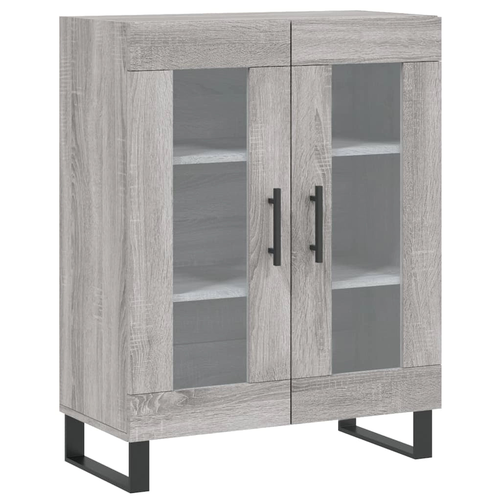 Buffet credenza cassettiera armadio mobile contenitore organizer cucina soggiorno salotto rovere Sonoma alto 69,5 x 34 x 180 cm legno ingegnerizzato grigio 02_0035555