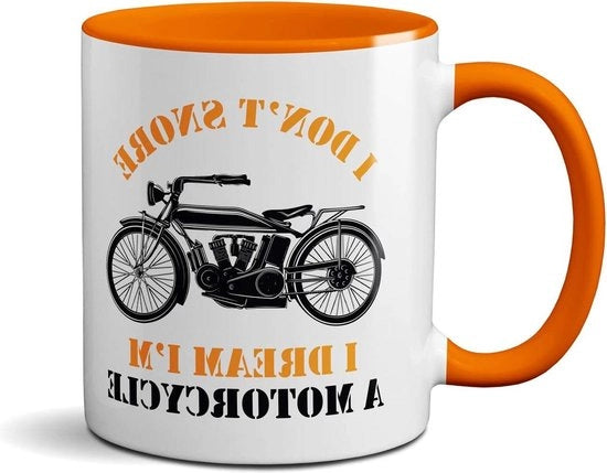 Non Snorro Sogno di essere una Motocicletta Tazza Divertente Regalo Novità per Papà Natale Compleanno - Ragazzo Compagno di vita Giorno del Padre