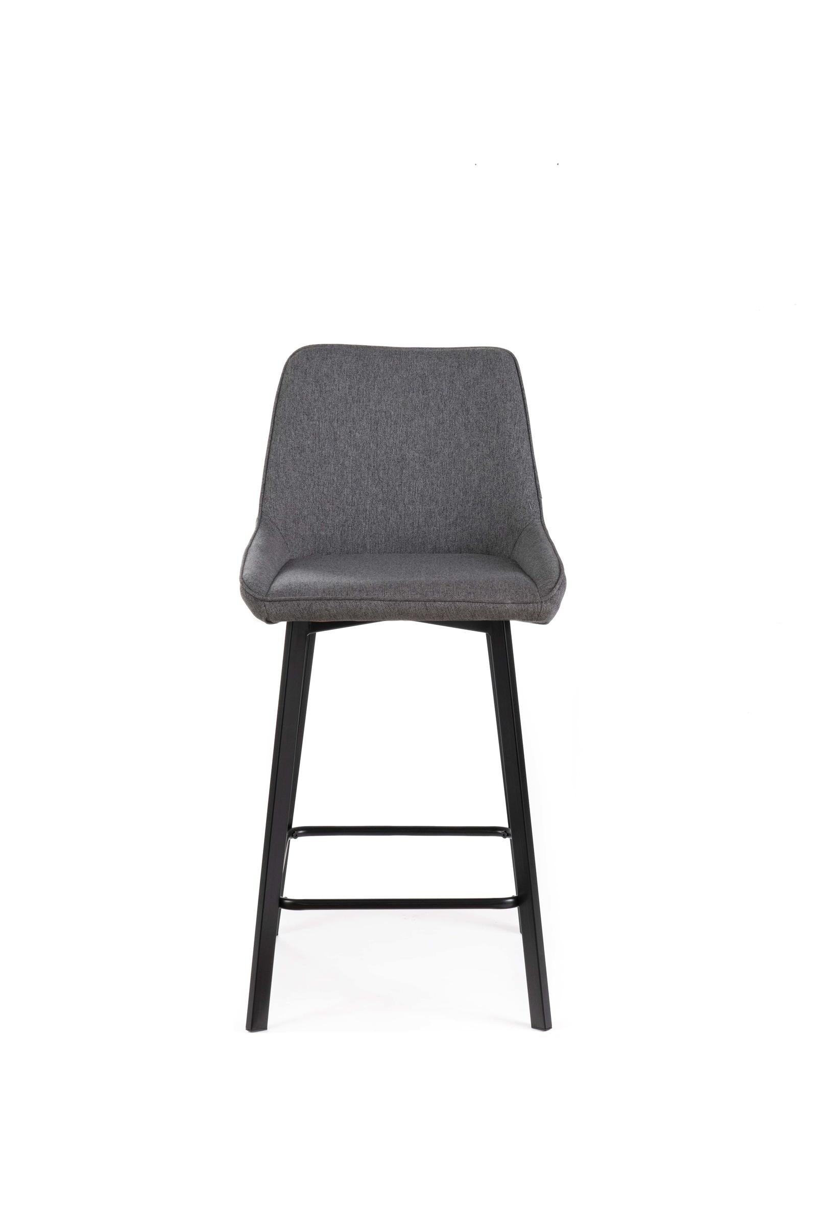 Set 2 Sgabelli 50x44xH94 cm in Tessuto Fox Grigio Scuro