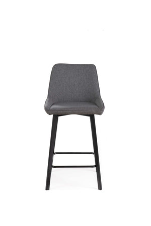 Set 2 Sgabelli 50x44xH94 cm in Tessuto Fox Grigio Scuro