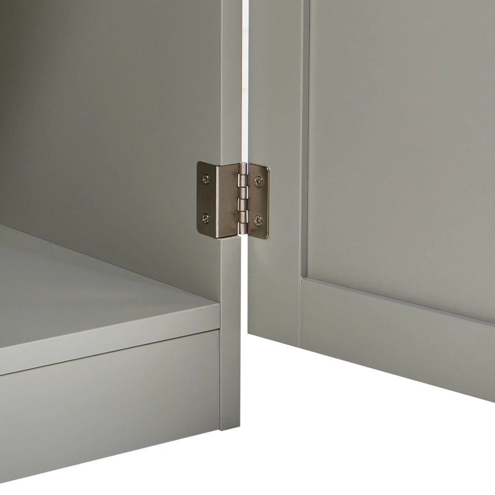 Mobile da bagno in MDF grigio con ripiani e cassetto, stile tradizionale
