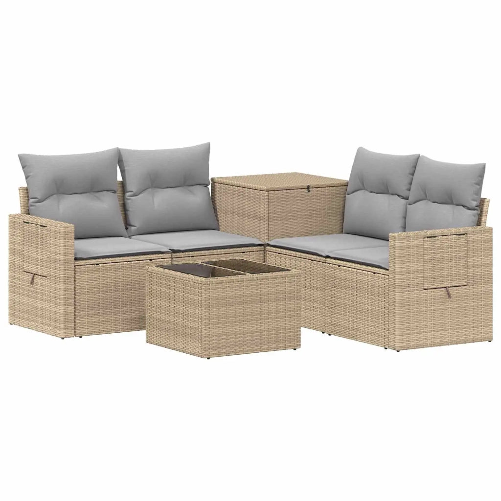Set di divani 6 pz Beige e Grigio Chiaro 3447469
