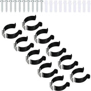 LED Lampo a LED - Supporto - Montaggio - Acciaio Inossidabile - Boccia Fluorescente - Viti - Piastrine - Vite - Strumento - Clip - Nero - Pacchetto da 10.