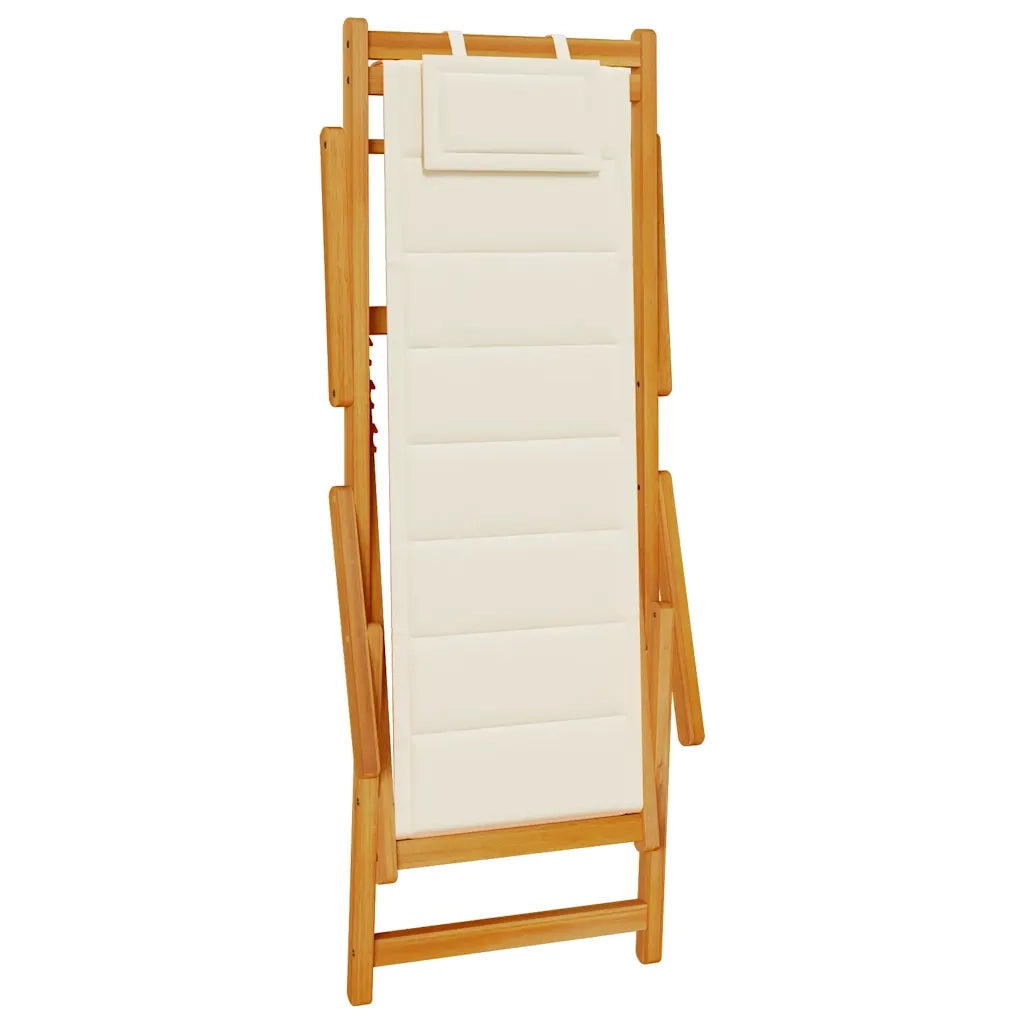 Sedia da Spiaggia Pieghevole Braccioli Legno Acacia&Textilene 4108067