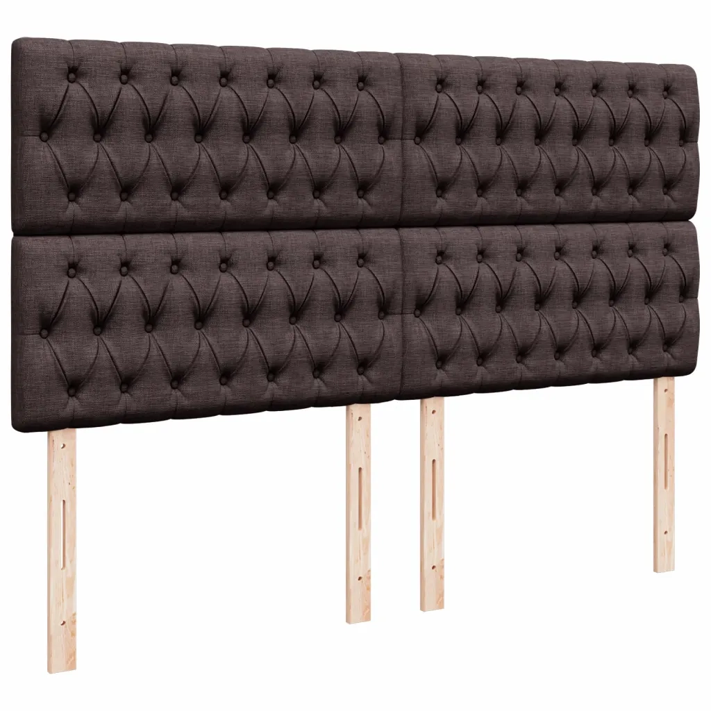 Giroletto a Molle con Materasso Marrone Scuro 200x200cm Tessuto 3291785