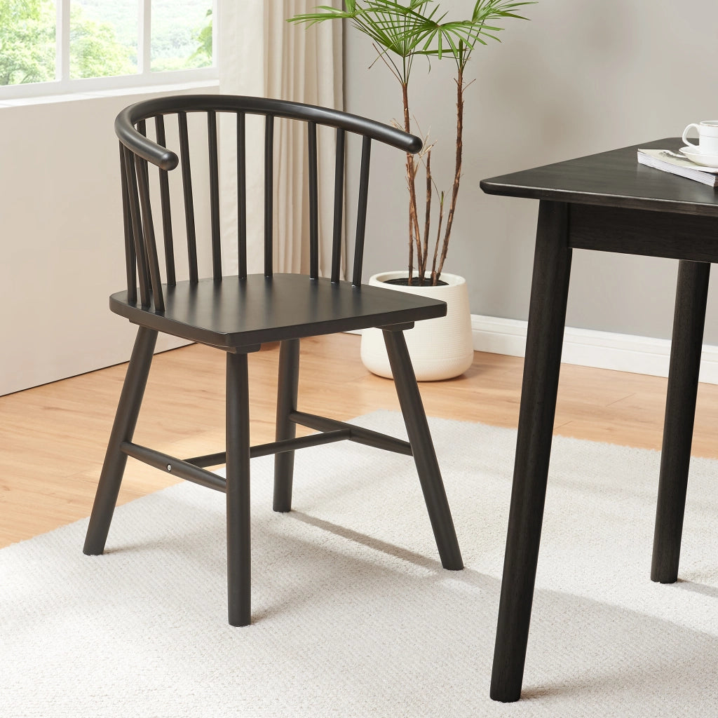 Set Stami di 2 Sedie da Sala Pranzo - Nero [en.casa]