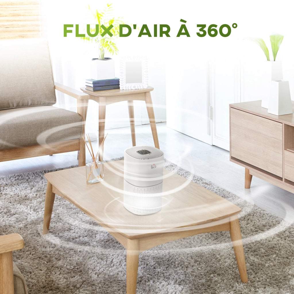 Purificatore d'aria HEPA con ionizzatore ¨C Xylo ¨C CADR 225m3/h, timer, 4 velocit¨¤, silenzioso, 22x22x36cm, bianco