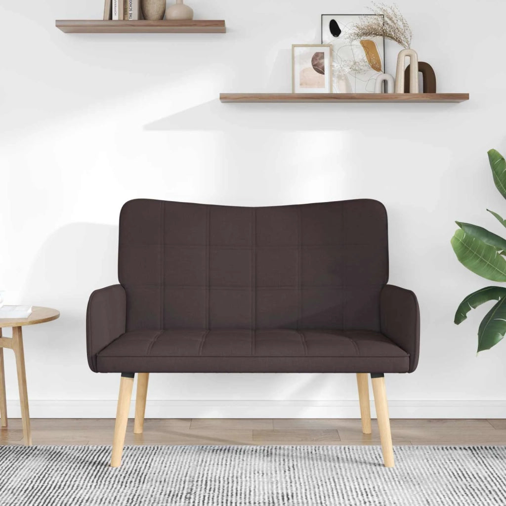 Sofa a Due Posti Marrone Scuro 115 x 61 x 87 cm Tessuto