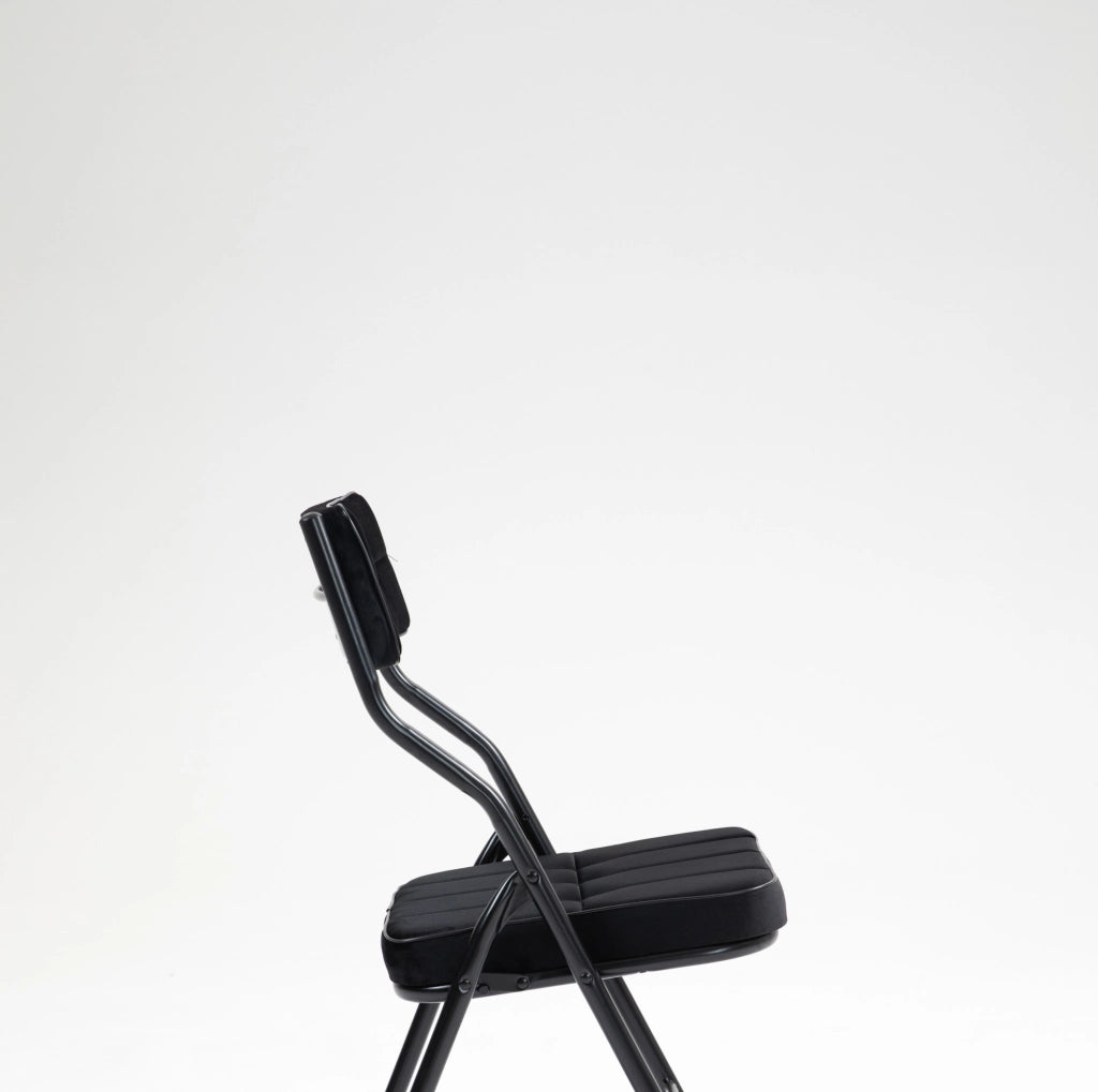 Set di 2 sedie pieghevoli imbottite in velluto nero