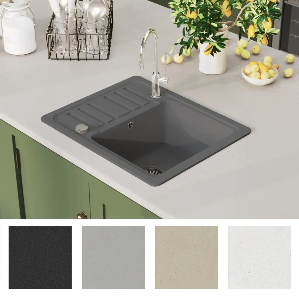 Lavello da Cucina in Granito Vasca Singola Grigio  cod mxl 46075