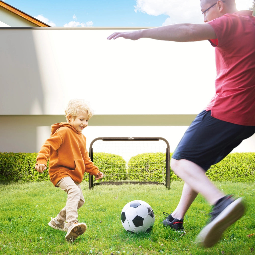 Set di 2 Porte da Calcio Pieghevoli per Esterno ¨C zephmum ¨C Nero 90x36x60 cm