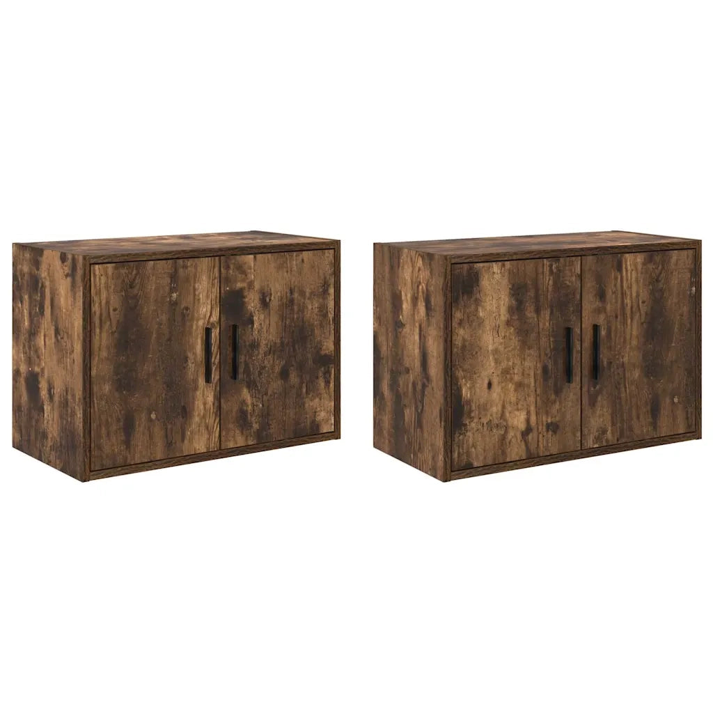 Pensili per Garage 2 pz Rovere Fumo in Legno Multistrato 860652