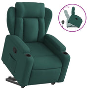 Poltrona | Sedia Relax Alzapersona Reclinabile Verde Scuro in Tessuto