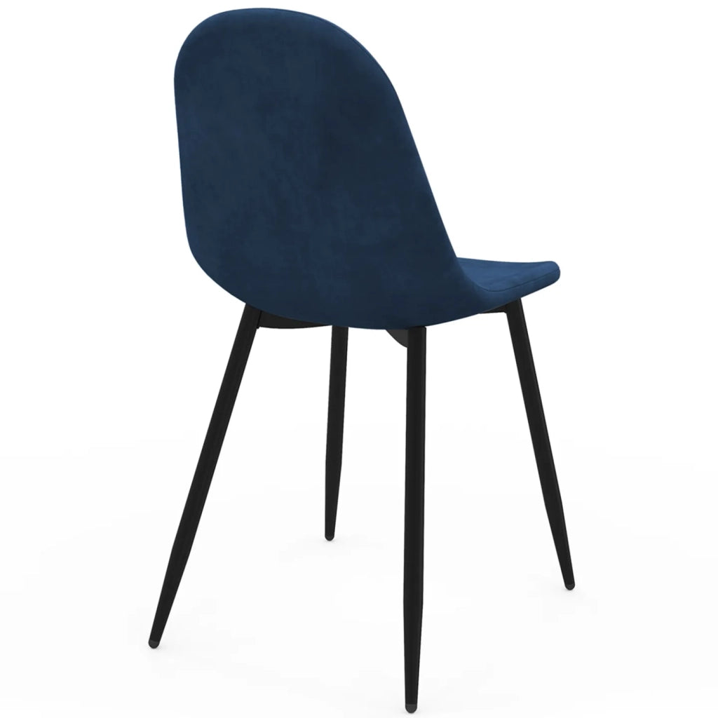 IDMarket - Set di 6 sedie DALI in velluto misto blu, grigio scuro, grigio chiaro e giallo
