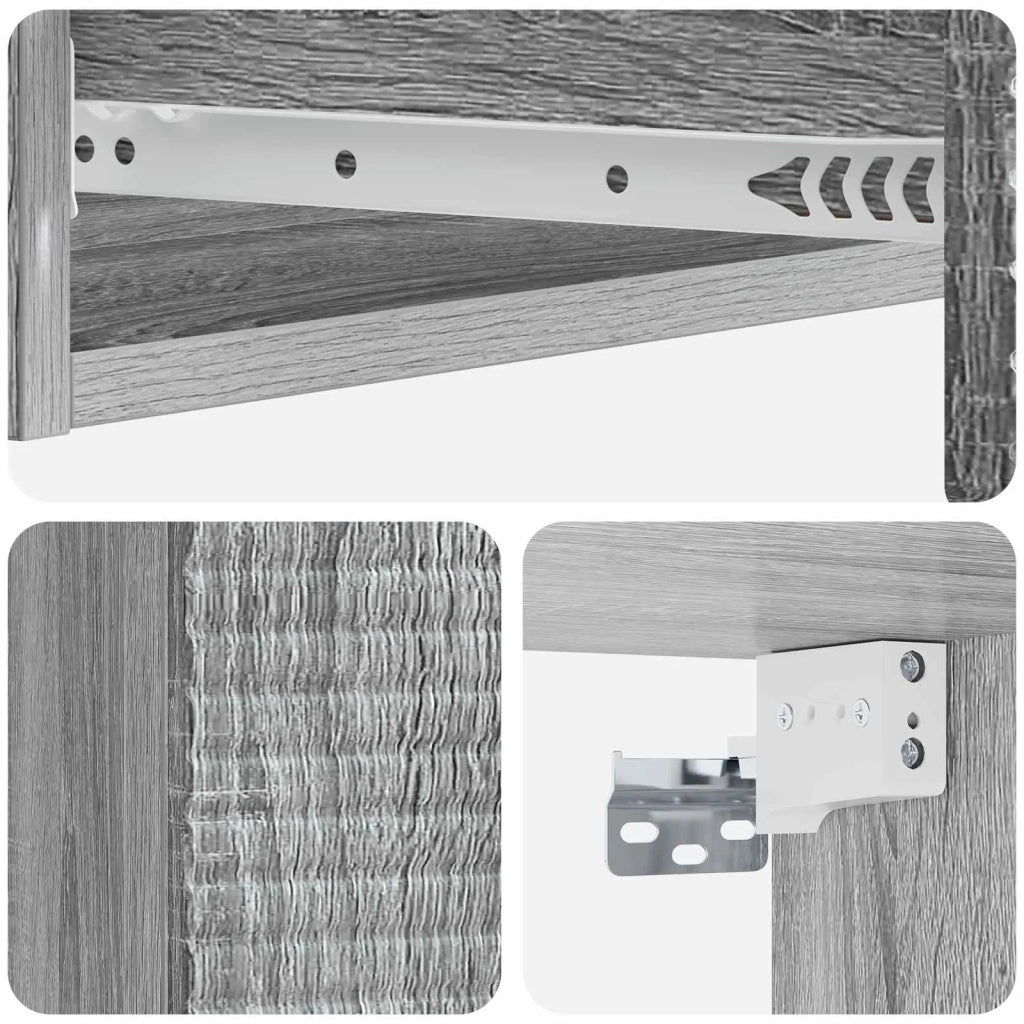 Tavolino da Parete Laterale Grigio Sonoma 87,5 x 34,5 x 17 cm 898671