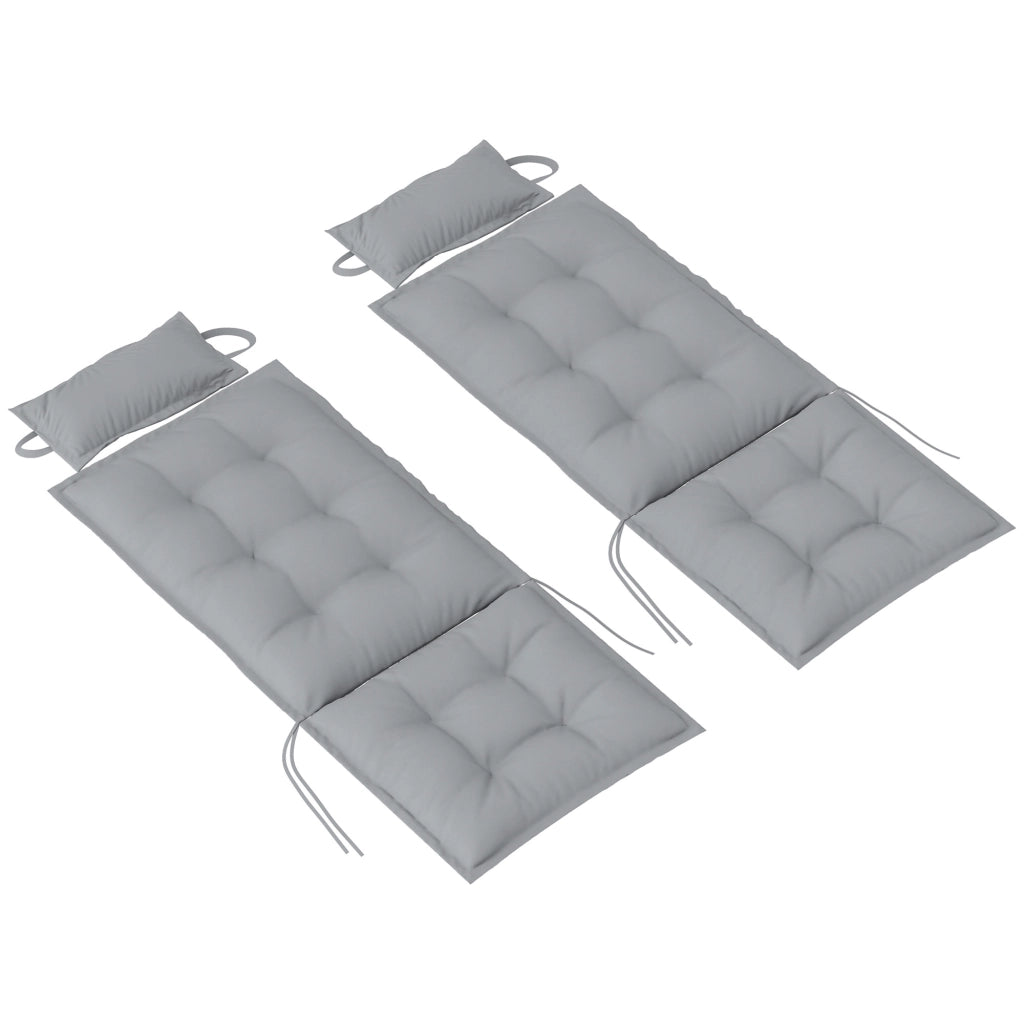Set di 2 cuscini per sdraio sdraio idropellente cuscino per sdraio da giardino 50x116x5 cm; grigio chiaro