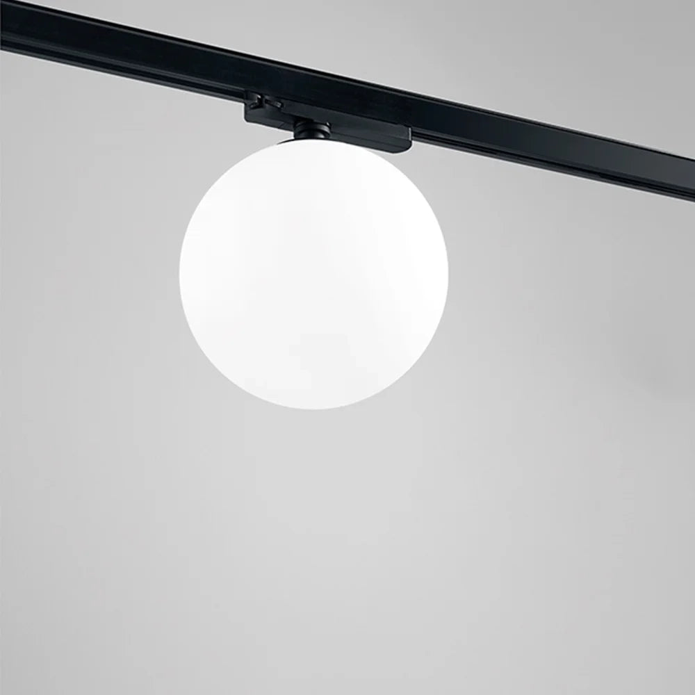 Plafoniera Sfera Per Binario Metallo Nero Acrilico Led 15W 3000K