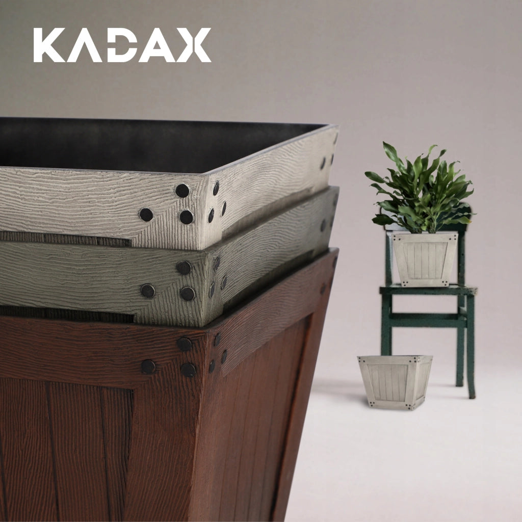 Vaso da fiori KADAX, quadrato, 30 cm, per balcone o terrazzo, grigio.