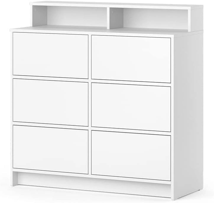 cassettiera per camera da letto Naara, Bianco, 40.3 x 100.6 cm, per riporre e abbinare ad altri mobili