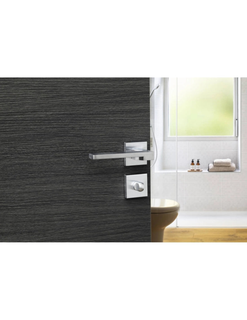 Coppia di rosette quadrate 50 x 50 mm con chiusura WC, cromo satinato – THIRARD