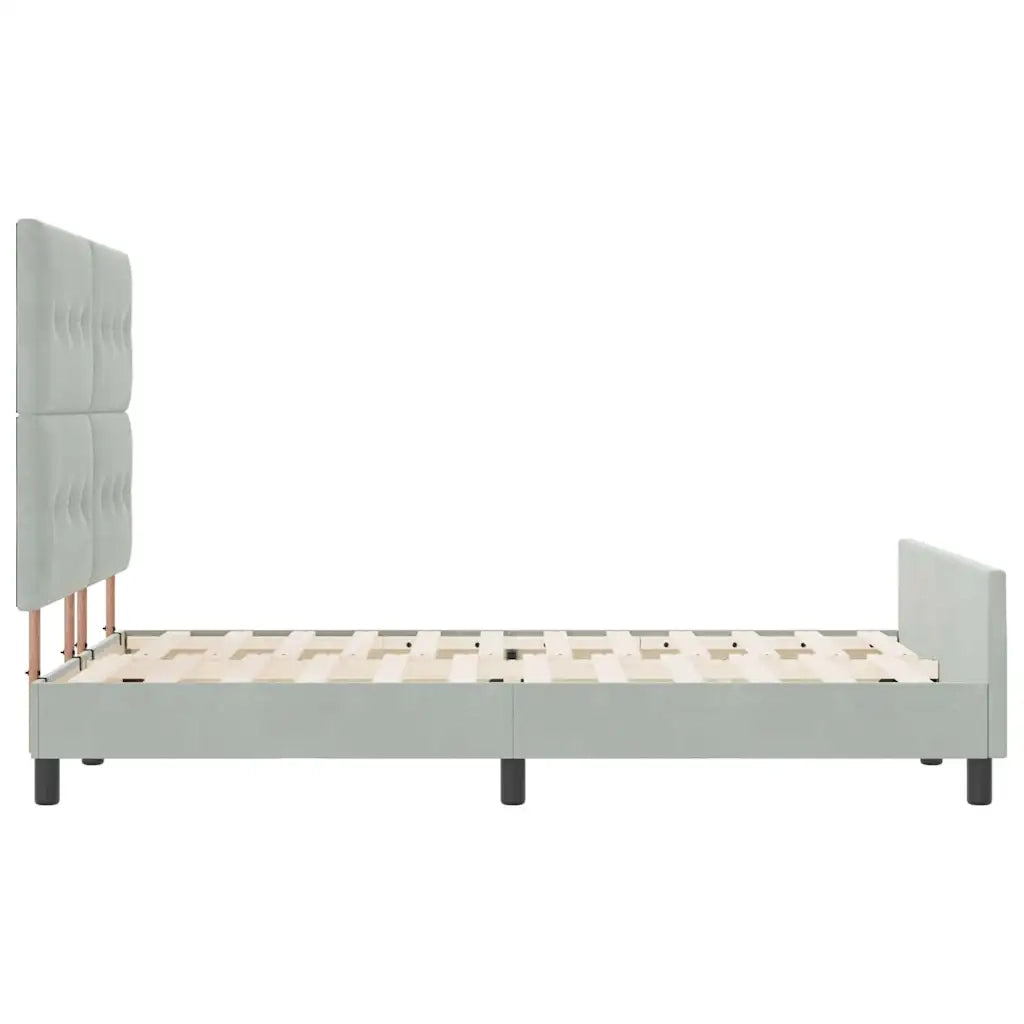 Letto a molle con testiera Grigio chiaro 160 x 200 cm Velluto 3344951