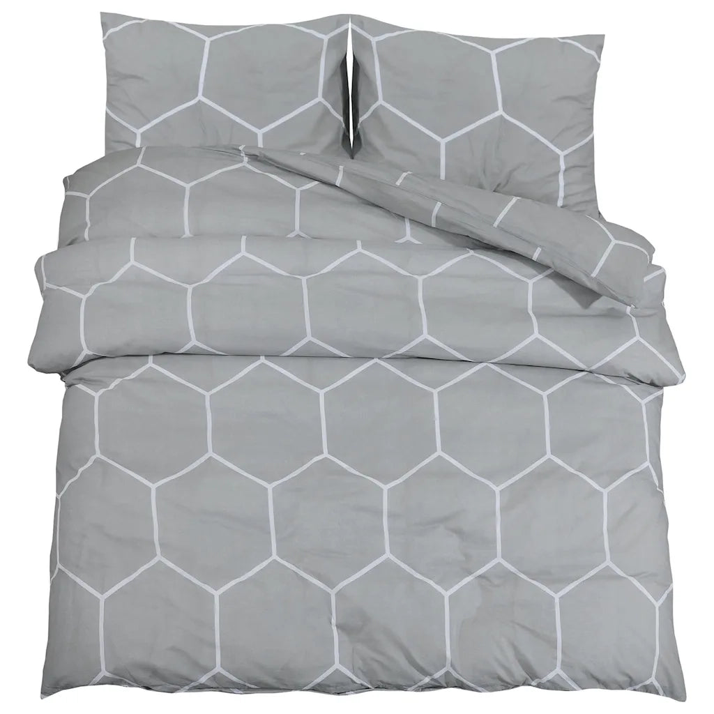 Set Copripiumino Grigio 200x220 cm in Cotone CFW9668549