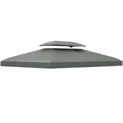 Copertura per Gazebo 2 Livelli ¨C Zephmum ¨C Poliestere 4x3 m Grigio Scuro