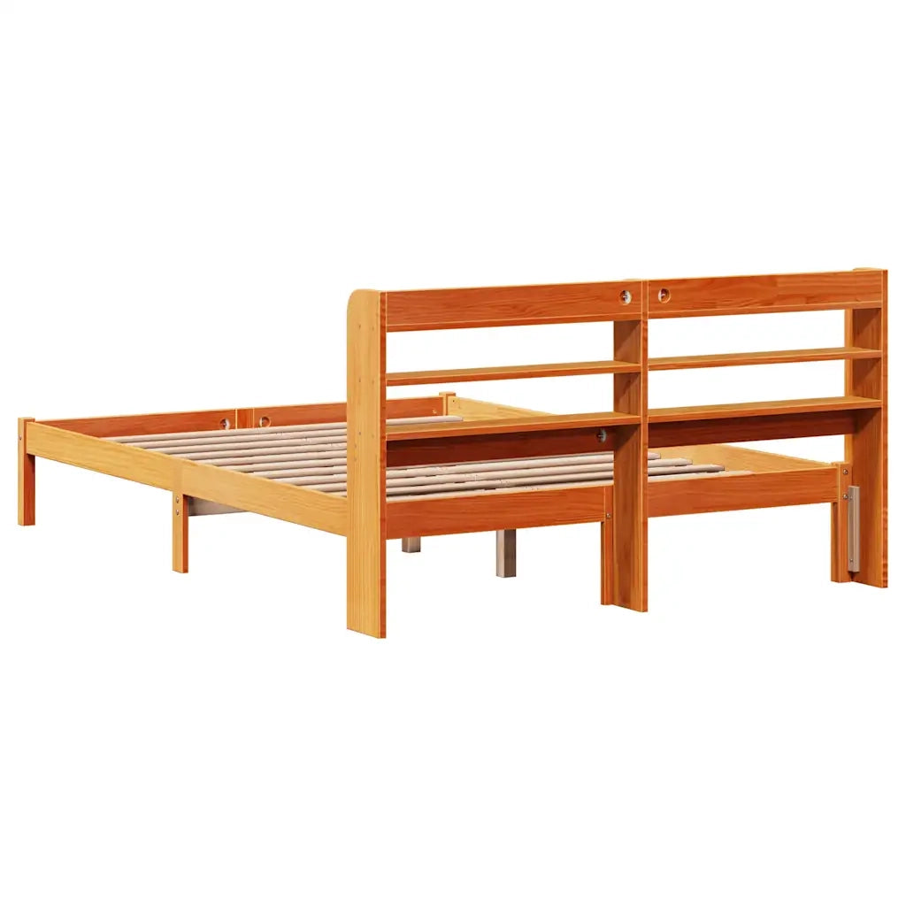 Giroletto con Testiera Marrone Cera 150x200 cm Massello Pino 3306560