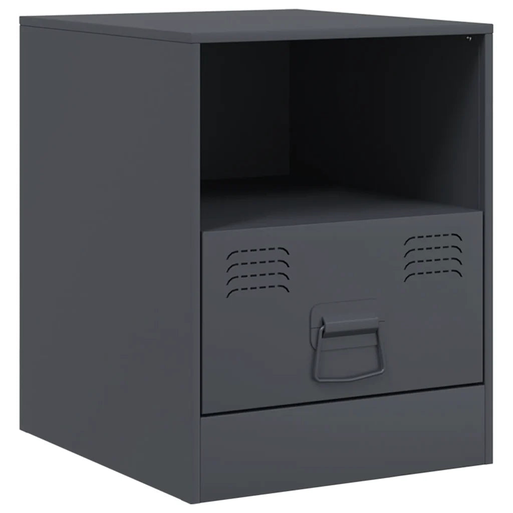 Comodino Antracite 34,5x39x44 cm in Acciaio 841755